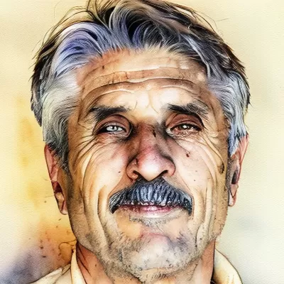 Close-up homme aquarelle